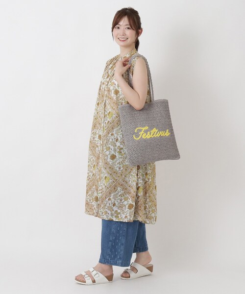 one'sterrace（ワンズテラス）の「【A4可】SE 雑材 サガラロゴ刺繍トート（トートバッグ・レディース・グレー系その他7/グレー系4/ベージュ系8・99）」の18枚目の写真