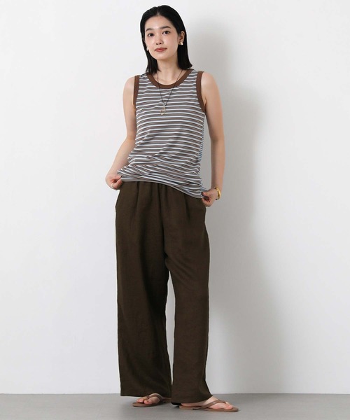 Gready Brilliant（グレディブリリアン）の「リネンイージーワイド（その他パンツ・レディース・ブラウン/ピンク・38）」の6枚目の写真