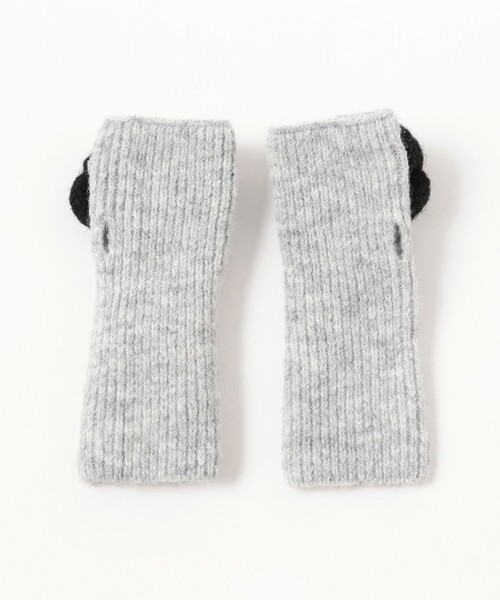 Casselini（キャセリーニ）の「【別注】Casselini × Ray BEAMS / フラワー ニット グローブ（手袋・レディース・レッド系その他3/グレー・ONE SIZE）」の4枚目の写真
