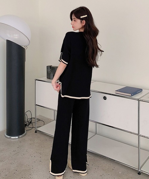 L LABEL(エルラベル)の「配色Tシャツ&パンツ2点セットアップ(セットアップ・レディース・ブラック/ホワイト・FREE)」の19枚目の写真