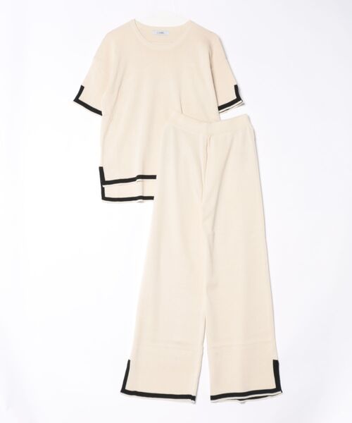 L LABEL(エルラベル)の「配色Tシャツ&パンツ2点セットアップ(セットアップ・レディース・ブラック/ホワイト・FREE)」の7枚目の写真