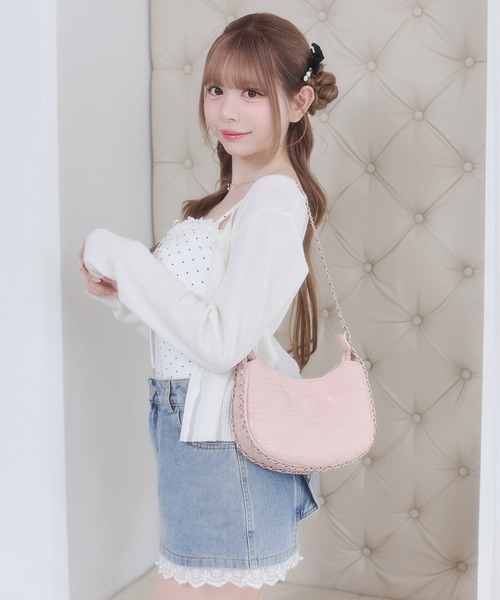 Rmine(アールマイン)の「ハートキルティング チェーン付き ショルダーバッグ / ハンドバッグ(ショルダーバッグ・レディース・ピンク/サックスブルー/ブラック/ホワイト・FREE)」の16枚目の写真