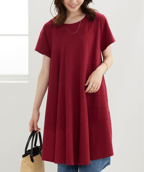 BELLUNA PLUS（ベルーナ）の「切替デザインチュニックワンピース（チュニック・レディース・レッド/ネイビー/ターコイズブルー・MEDIUM/X-LARGE/LARGE）」の22枚目の写真
