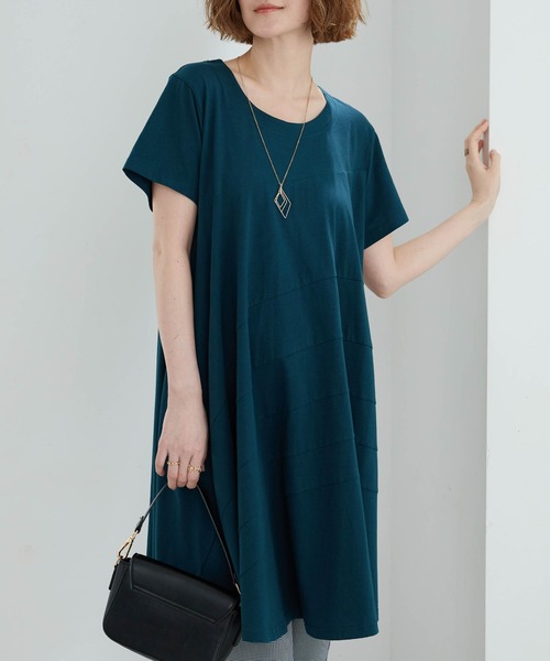 BELLUNA PLUS（ベルーナ）の「切替デザインチュニックワンピース（チュニック・レディース・レッド/ネイビー/ターコイズブルー・MEDIUM/X-LARGE/LARGE）」の13枚目の写真