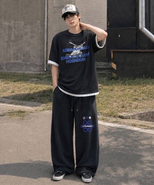ARTISTWEAR（アーティストウェア）の「[ATW] ライズルーズワイドパンツ（スウェットパンツ・レディース・グレー/ブラック・SMALL/MEDIUM/LARGE/X-LARGE/XX-LARGE）」の8枚目の写真
