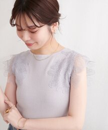 フラワーレースノースリニット
