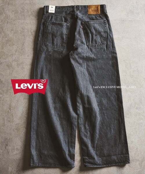 Levi's(リーバイス)の「Levi’s(リーバイス) 別注 Baggy Wide Leg デニムパンツ(L30)(デニムパンツ・メンズ・チャコールグレー・36/34/32/30/28)」の2枚目の写真