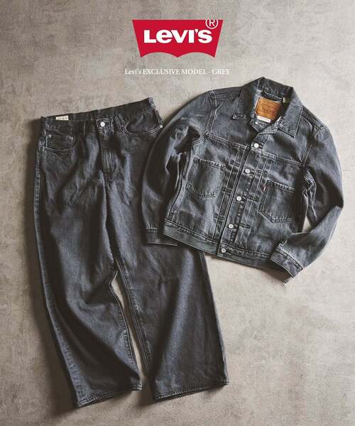 Levi's(リーバイス)の「Levi’s(リーバイス) 別注 Baggy Wide Leg デニムパンツ(L30)(デニムパンツ・メンズ・チャコールグレー・36/34/32/30/28)」の3枚目の写真
