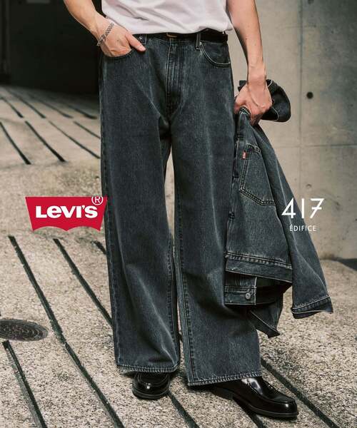 Levi's(リーバイス)の「Levi’s(リーバイス) 別注 Baggy Wide Leg デニムパンツ(L30)(デニムパンツ・メンズ・チャコールグレー・36/34/32/30/28)」の4枚目の写真
