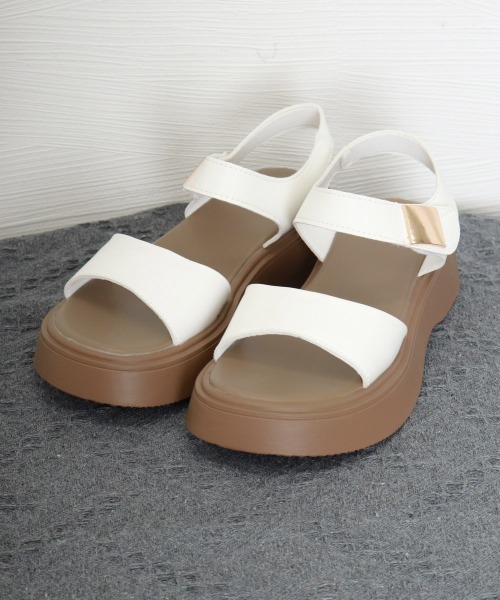 Miniministore(ミニミニストア)の「厚底 ベルクロサンダル 美脚 韓国風夏靴(サンダル・レディース・ベージュ/ブラック/ホワイト・25.0cm/24.5cm/24.0cm/23.5cm/23.0cm/22.5cm)」の16枚目の写真