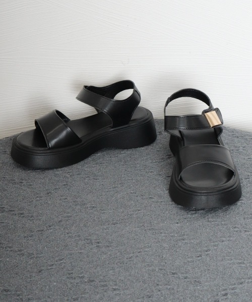 Miniministore(ミニミニストア)の「厚底 ベルクロサンダル 美脚 韓国風夏靴(サンダル・レディース・ベージュ/ブラック/ホワイト・25.0cm/24.5cm/24.0cm/23.5cm/23.0cm/22.5cm)」の19枚目の写真