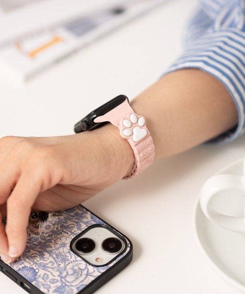 emonique(エモニーク)の「シリコン製 肉球 アップルウォッチバンド Apple Watch バンド【38mm/40mm/41mm 対応】(デジタル腕時計・レディース・ブラック/ピンク/ホワイト/ライトグレー/ブラウン/カーキ・38)」の6枚目の写真