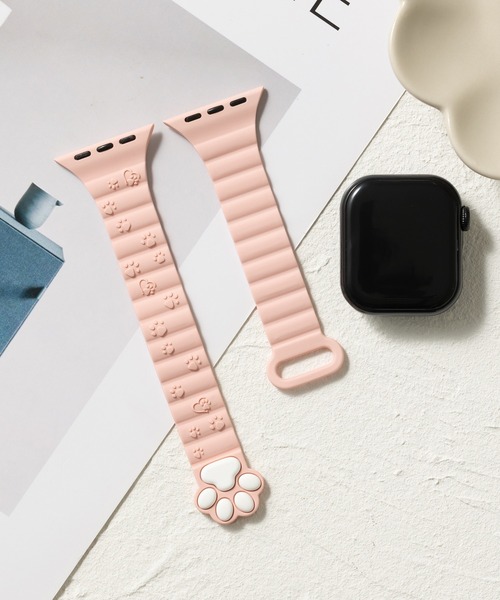 emonique(エモニーク)の「シリコン製 肉球 アップルウォッチバンド Apple Watch バンド【38mm/40mm/41mm 対応】(デジタル腕時計・レディース・ブラック/ピンク/ホワイト/ライトグレー/ブラウン/カーキ・38)」の8枚目の写真