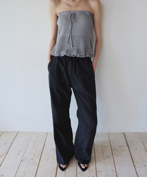 EASY STRING COTTON PANTS, BLACK