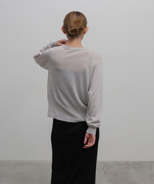 select MOCA(セレクトモカ)の「ドライタッチVネックシアーカーディガン(カーディガン/ボレロ・レディース・グレー/ベージュ/ブラック・FREE)」の10枚目の写真