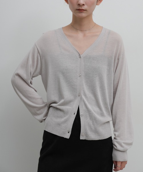 select MOCA(セレクトモカ)の「ドライタッチVネックシアーカーディガン(カーディガン/ボレロ・レディース・グレー/ベージュ/ブラック・FREE)」の13枚目の写真
