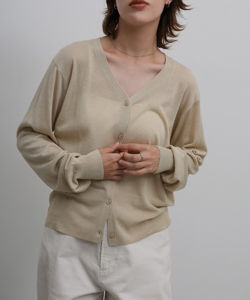 select MOCA(セレクトモカ)の「ドライタッチVネックシアーカーディガン(カーディガン/ボレロ・レディース・グレー/ベージュ/ブラック・FREE)」の19枚目の写真