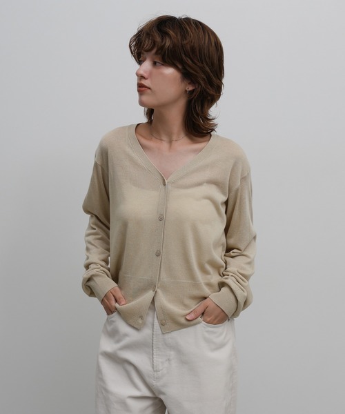 select MOCA(セレクトモカ)の「ドライタッチVネックシアーカーディガン(カーディガン/ボレロ・レディース・グレー/ベージュ/ブラック・FREE)」の17枚目の写真