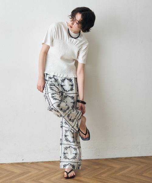Trish(トリッシュ)の「スパン天竺シャーリングT(Tシャツ/カットソー・レディース・ブラック/ホワイト・MEDIUM)」の12枚目の写真