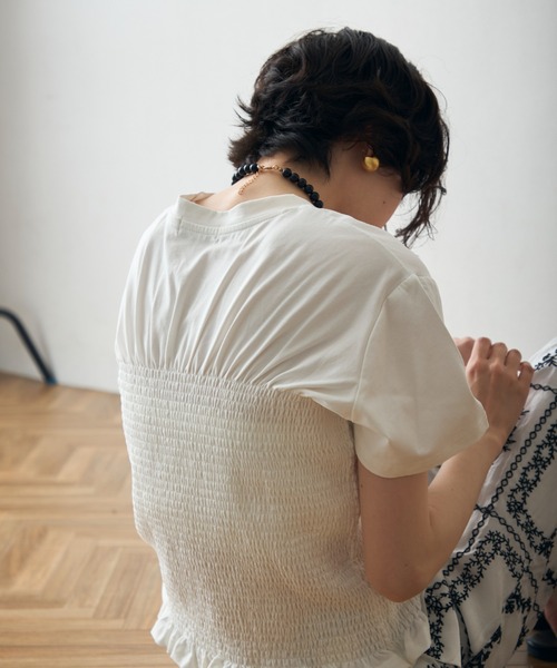 Trish(トリッシュ)の「スパン天竺シャーリングT(Tシャツ/カットソー・レディース・ブラック/ホワイト・MEDIUM)」の16枚目の写真