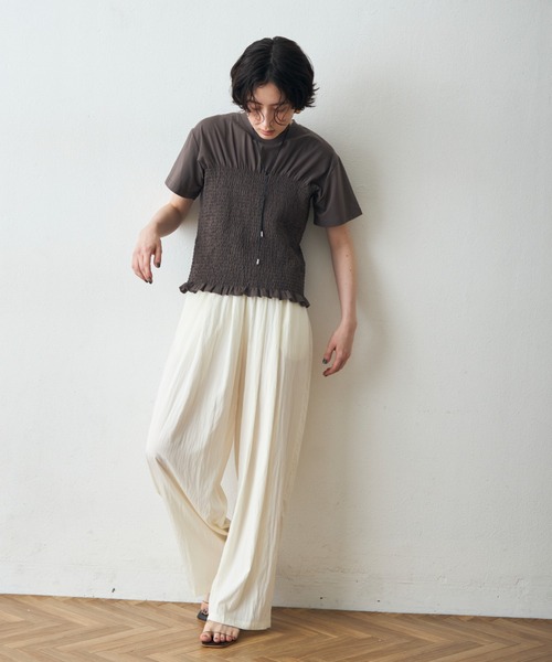 Trish(トリッシュ)の「スパン天竺シャーリングT(Tシャツ/カットソー・レディース・ブラック/ホワイト・MEDIUM)」の21枚目の写真