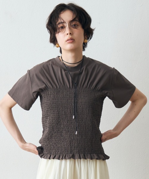 Trish(トリッシュ)の「スパン天竺シャーリングT(Tシャツ/カットソー・レディース・ブラック/ホワイト・MEDIUM)」の17枚目の写真