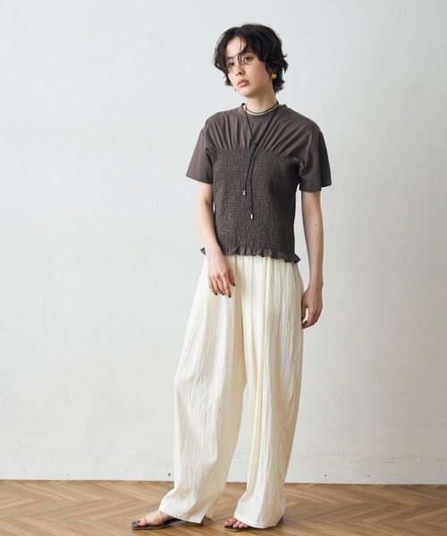 Trish(トリッシュ)の「スパン天竺シャーリングT(Tシャツ/カットソー・レディース・ブラック/ホワイト・MEDIUM)」の22枚目の写真