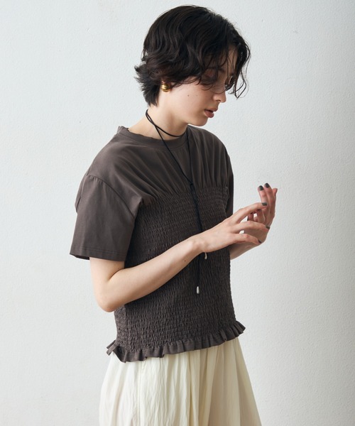 Trish(トリッシュ)の「スパン天竺シャーリングT(Tシャツ/カットソー・レディース・ブラック/ホワイト・MEDIUM)」の18枚目の写真