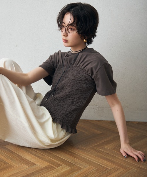 Trish(トリッシュ)の「スパン天竺シャーリングT(Tシャツ/カットソー・レディース・ブラック/ホワイト・MEDIUM)」の20枚目の写真