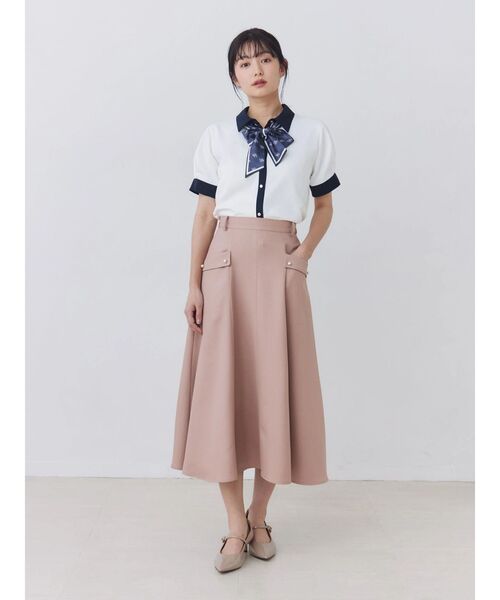 TONAL(トーナル)の「マルチセットベルト付フラップフレアスカート(スカート・レディース・ブラウン/グレー/ベージュ/ピンク/ネイビー・SMALL/MEDIUM)」の10枚目の写真