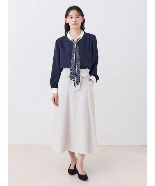 TONAL(トーナル)の「マルチセットベルト付フラップフレアスカート(スカート・レディース・ブラウン/グレー/ベージュ/ピンク/ネイビー・SMALL/MEDIUM)」の9枚目の写真