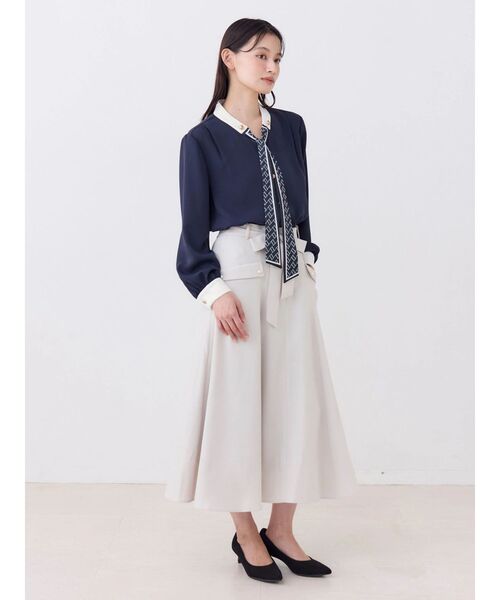 TONAL(トーナル)の「マルチセットベルト付フラップフレアスカート(スカート・レディース・ブラウン/グレー/ベージュ/ピンク/ネイビー・SMALL/MEDIUM)」の10枚目の写真