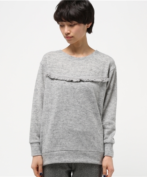 OUTLET（アウトレット）の「【CIAOPANIC TYPY】起毛フリンジプルオーバー（Tシャツ/カットソー・レディース・グレー/ブラック・ONE）」の4枚目の写真