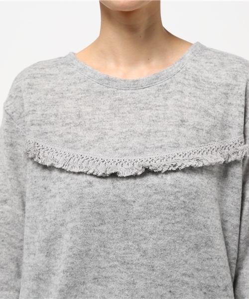OUTLET（アウトレット）の「【CIAOPANIC TYPY】起毛フリンジプルオーバー（Tシャツ/カットソー・レディース・グレー/ブラック・ONE）」の7枚目の写真