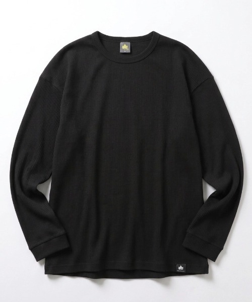 LOGOS(ロゴス)の「2026AW LOGOS/ロゴス ワッフル サーマル 無地 吸汗速乾 ロングスリーブTシャツ 長袖ロンT レディース メンズ(Tシャツ/カットソー・メンズ・ホワイト/ブラック/オリーブ/カーキ/ネイビー・M/L/LL)」の2枚目の写真