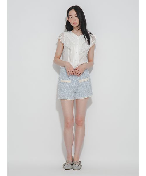 FURFUR(ファーファー)の「レースカラーノースリーブブラウス(シャツ/ブラウス・レディース・ホワイト/ブラック/サックスブルー・F)」の10枚目の写真