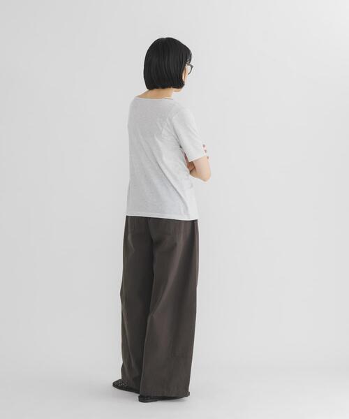 KBF（ケイビーエフ）の「アシメタックレイヤードTEE（Tシャツ/カットソー・レディース・オートミール/チャコールグレー/ピンク・ONE）」の18枚目の写真