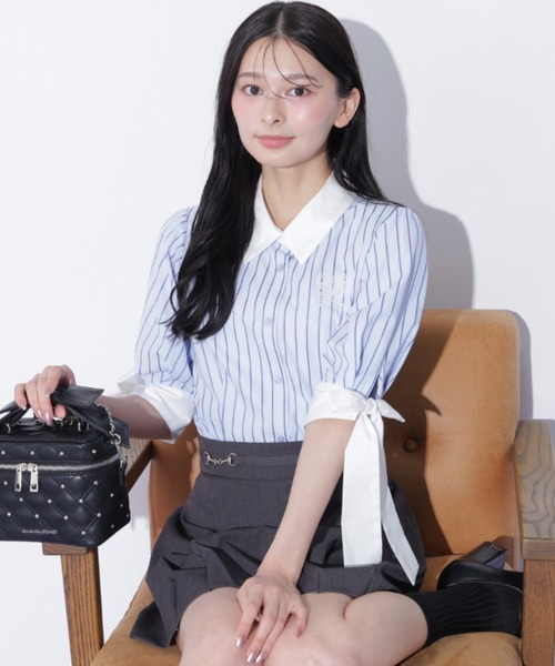 JILL by JILL STUART(ジルバイジルスチュアート)の「袖リボンブラウス(シャツ/ブラウス・レディース・ブルー系その他/ブルー/ベージュ系その他・FREE)」の18枚目の写真