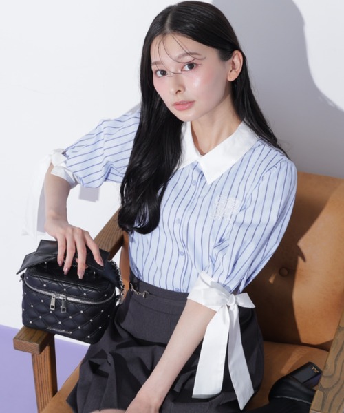 JILL by JILL STUART(ジルバイジルスチュアート)の「袖リボンブラウス(シャツ/ブラウス・レディース・ブルー系その他/ブルー/ベージュ系その他・FREE)」の20枚目の写真