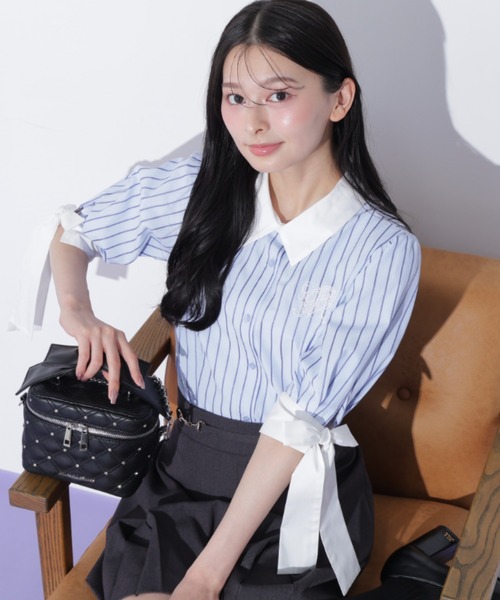 JILL by JILL STUART(ジルバイジルスチュアート)の「袖リボンブラウス(シャツ/ブラウス・レディース・ブルー系その他/ブルー/ベージュ系その他・FREE)」の21枚目の写真