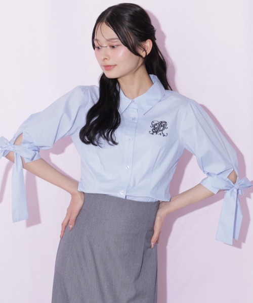 JILL by JILL STUART(ジルバイジルスチュアート)の「袖リボンブラウス(シャツ/ブラウス・レディース・ブルー系その他/ブルー/ベージュ系その他・FREE)」の11枚目の写真