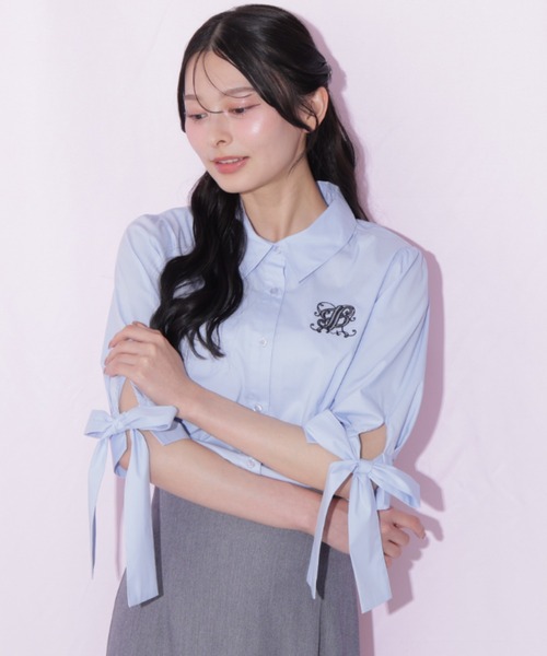 JILL by JILL STUART(ジルバイジルスチュアート)の「袖リボンブラウス(シャツ/ブラウス・レディース・ブルー系その他/ブルー/ベージュ系その他・FREE)」の12枚目の写真