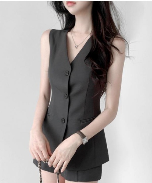 semplice(センプリチェ)の「セットアップ【韓国ファッション】(セットアップ・レディース・ベージュ/グレー/ブラック・F)」の3枚目の写真