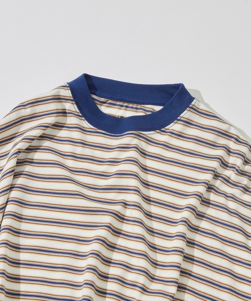 is-ness(イズネス)の「【is-ness/イズネス】Balloon Border Long-sleeve T-Shirt(Tシャツ/カットソー・メンズ・サックスブルー/ブラウン/ブルー・L/M)」の9枚目の写真