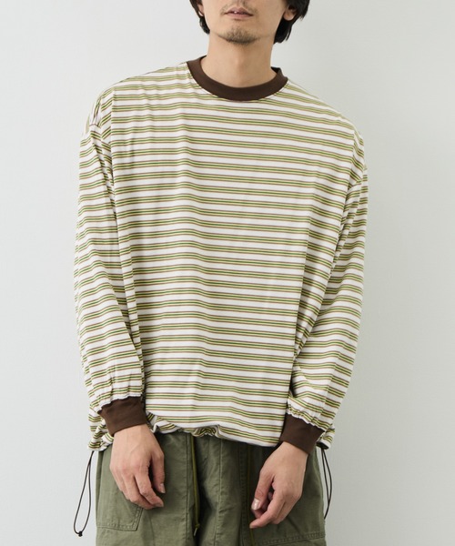 is-ness(イズネス)の「【is-ness/イズネス】Balloon Border Long-sleeve T-Shirt(Tシャツ/カットソー・メンズ・サックスブルー/ブラウン/ブルー・L/M)」の12枚目の写真