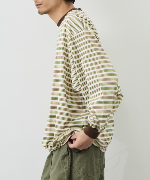 is-ness(イズネス)の「【is-ness/イズネス】Balloon Border Long-sleeve T-Shirt(Tシャツ/カットソー・メンズ・サックスブルー/ブラウン/ブルー・L/M)」の13枚目の写真
