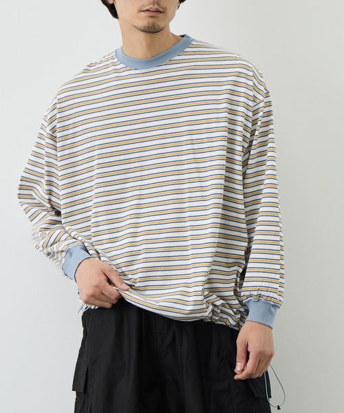 is-ness(イズネス)の「【is-ness/イズネス】Balloon Border Long-sleeve T-Shirt(Tシャツ/カットソー・メンズ・サックスブルー/ブラウン/ブルー・L/M)」の20枚目の写真