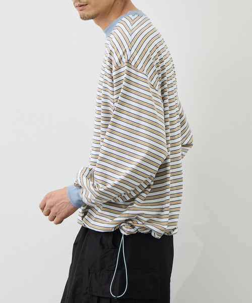 is-ness(イズネス)の「【is-ness/イズネス】Balloon Border Long-sleeve T-Shirt(Tシャツ/カットソー・メンズ・サックスブルー/ブラウン/ブルー・L/M)」の21枚目の写真