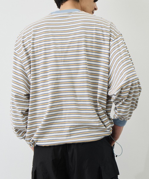 is-ness(イズネス)の「【is-ness/イズネス】Balloon Border Long-sleeve T-Shirt(Tシャツ/カットソー・メンズ・サックスブルー/ブラウン/ブルー・L/M)」の22枚目の写真