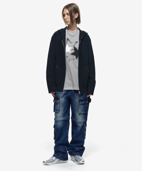 SECONDMONO（セカンドモノローグ）の「ロングアンドショートツーウェイカーゴデニムワイドパンツ[BLUE]_SEPT034BLUE（デニムパンツ・レディース・その他・28/30/32/34/26）」の4枚目の写真